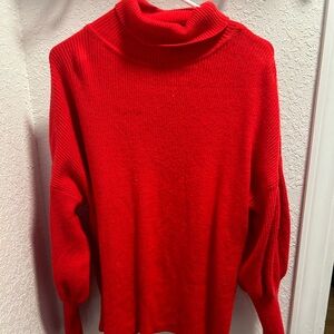 Beautiful Red bubble sleeve sweater